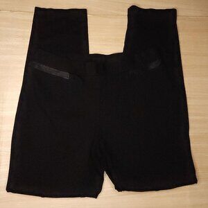 Alfani Black Knit Ponte Pants Faux Leather Detail 10